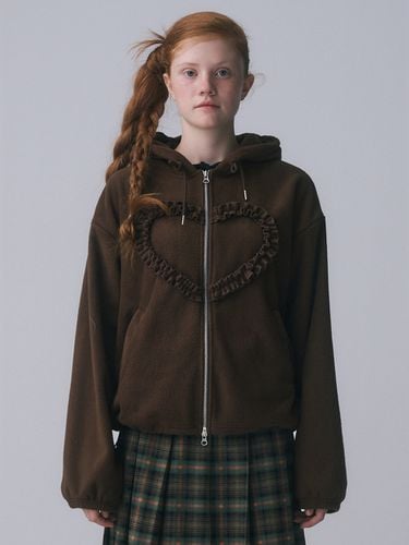 Frill Heart Hoodie _ Brown - FUNFROMFUN - Modalova