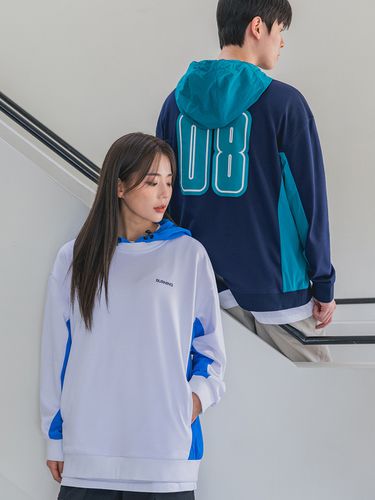 Side Colorblock Oversized Hoodie - alvinclo - Modalova