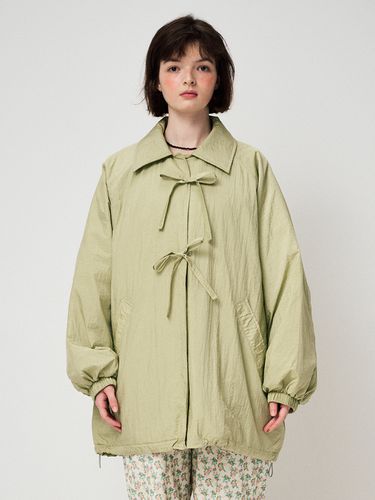 Ribbon Puffer Jacket _ Green - FUNFROMFUN - Modalova