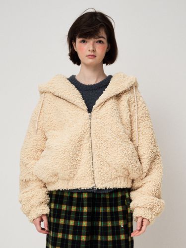 Shearling Hood Jumper _ Custard - FUNFROMFUN - Modalova