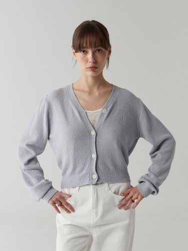 Boucle Embroidery Cardigan - Gray Blue - ODER - Modalova