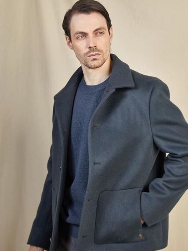 Wool Cashmere Half Coat_Teal - birbante - Modalova