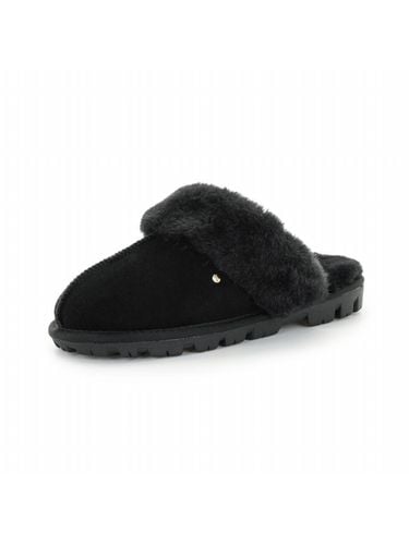 Cow Leather Black Warm Slippers - FORMEL CAMELE - Modalova