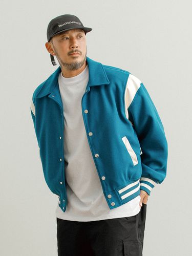 Stadium Wool Varsity Jacket - Blue - RUGGED HOUSE - Modalova