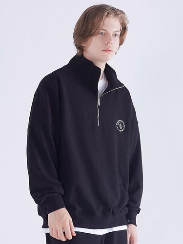 Oversized G7R Half Zip-Up Sweatshirt _ 4 Colors - GHOST REPUBLIC - Modalova