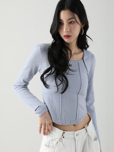 Square Neck Line Crop Long Sleeve Knit () - AVANDRESS - Modalova