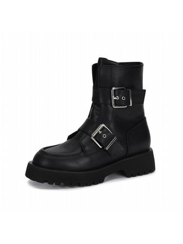 Chunky Belt Ankle Boots Black - FORMEL CAMELE - Modalova