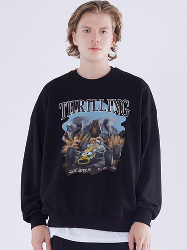 Oversized Thrilling Vintage Print Sweatshirt - GHOST REPUBLIC - Modalova