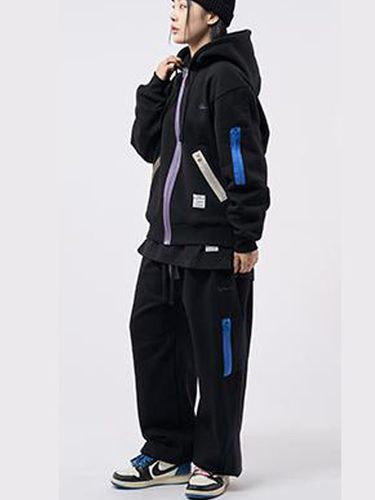 Zipper Wide Fit Jogger Pant - Black - STIGMA - Modalova