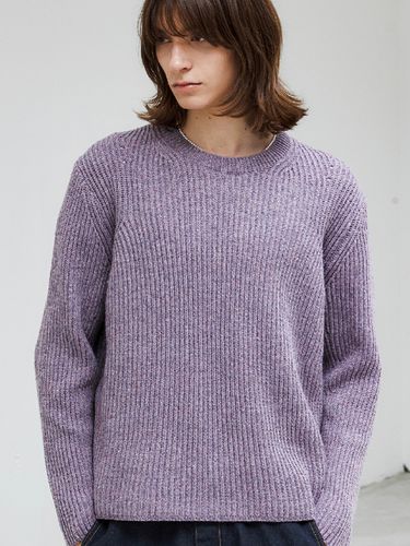 Wool Mix Round Cropped Knit Top_Mixed Purple - Trip LE Sens - Modalova