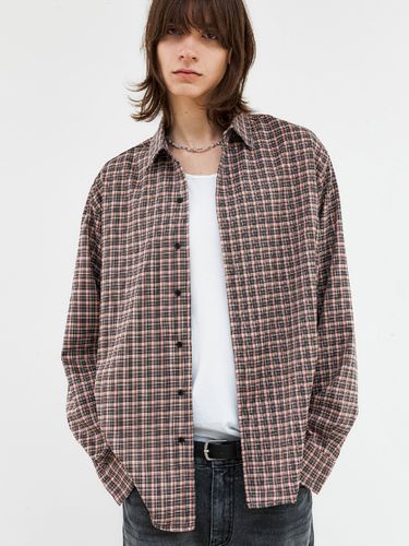 Formal Oversized Checkered Shirt_Brown Pink - Trip LE Sens - Modalova