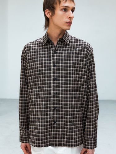 Formal Oversized Checkered Shirt_Black Brown - Trip LE Sens - Modalova