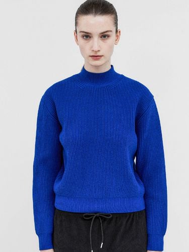 Basic Mock Neckline Oversized Knit Top_Cobalt Blue - Trip LE Sens - Modalova