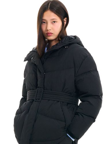 Belted Puffer Down Jacket - Black - GENERAL IDEA - Modalova