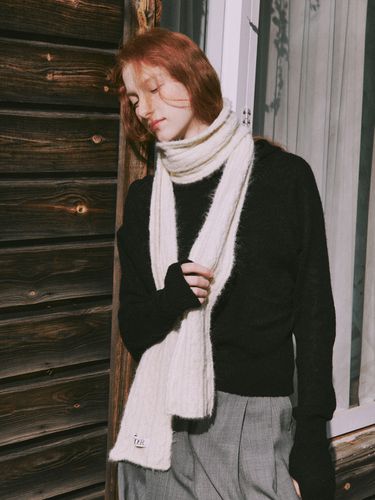 Skinny Cable Wool Scarf (3 Colors) - ODER - Modalova