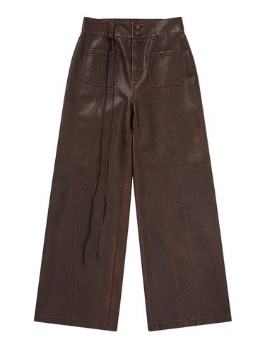 Women Eco-leather Pants [Brown] - Wrangler - Modalova