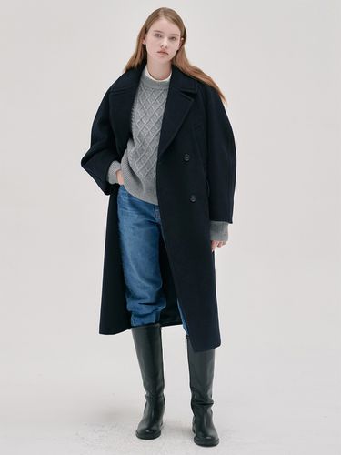 Casual Raglan Coat_Navy - NILBY P - Modalova