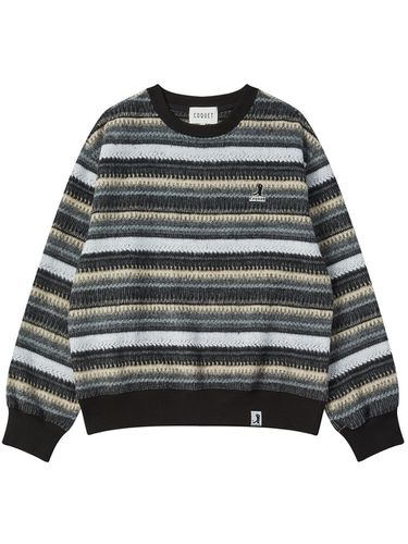 Cropped Stripe Knit Sweater - COQUET - Modalova