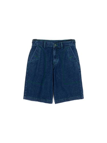 Brain Fitness Green Stitch Denim Shorts - IOEDLE - Modalova