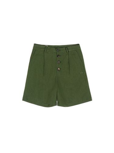 Clover Embroidery Button Point Linen Rayon Shorts - IOEDLE - Modalova