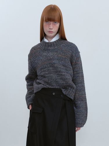 Amanda Multi Yarn Pull-Over Knit_Gray - ahwe - Modalova