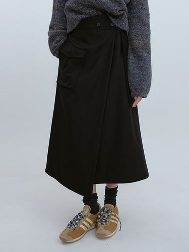 Wool Wrap Skirt _ Black - ahwe - Modalova