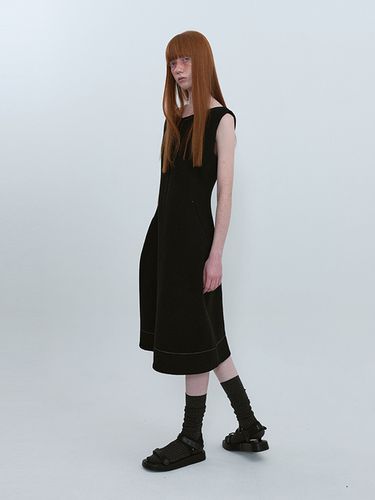 Sleeveless Wool Dress _ Black - ahwe - Modalova