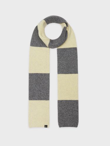 Cashmere Block Scarf_Yellow Grey - KNITLY - Modalova