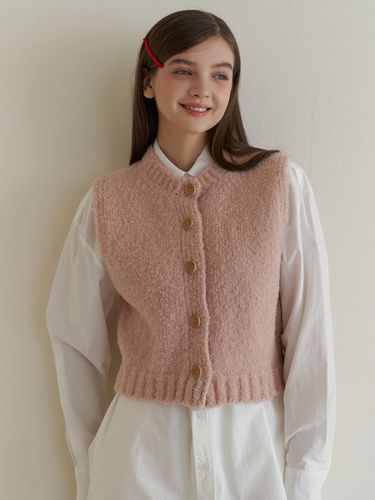 Button Knit Vest - Pink - RE_L - Modalova