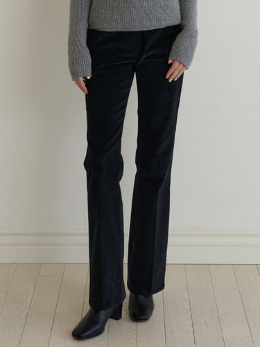 Corduroy Boots-Cut Pants - Black - RE_L - Modalova