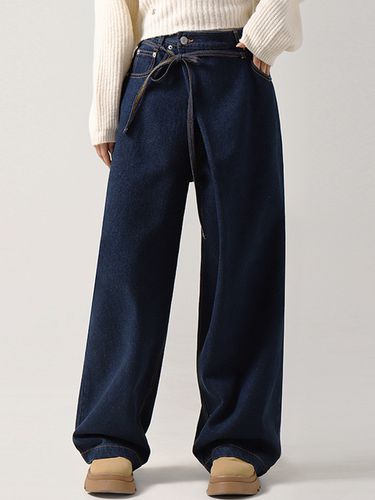 String Wrap Wide Pants (Indigo) - AVANDRESS - Modalova