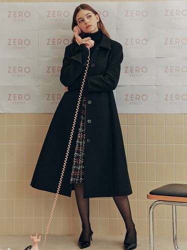 Merino Wool Long Coat_Black - ZEROSTREET - Modalova