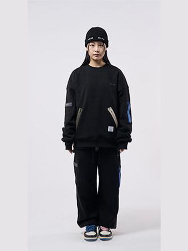 Zipper Oversized Crewneck Sweatshirt - STIGMA - Modalova