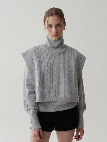 Cashwool Turtleneck Open Vest - Grey - ODER - Modalova