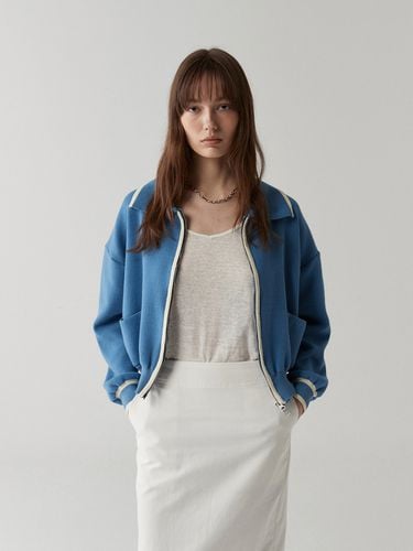 Color Matching Collar Zip-Up _ - ODER - Modalova