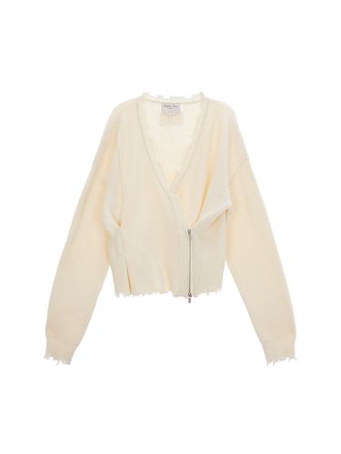 Pinched Two-Way Knit Zip Cardigan - Matin Kim - Modalova