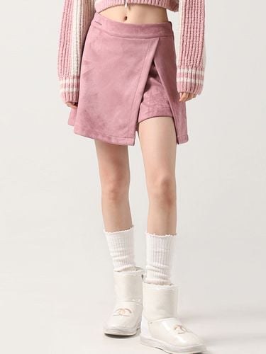 Suede Chic Slit Mini Skirt (Pink) - AVANDRESS - Modalova