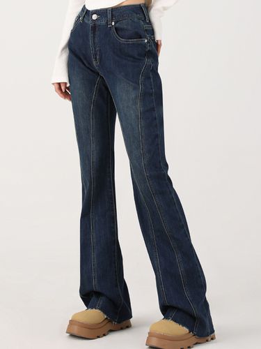 Thin Boots-Cut Pants (Blue) - AVANDRESS - Modalova