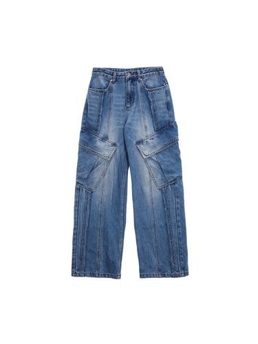 Cutted Cargo Denim Pants, Blue - Matin Kim - Modalova