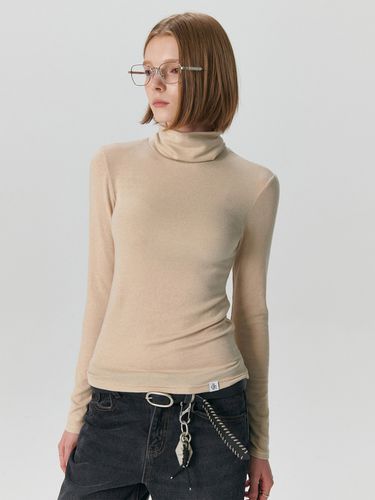 Wool Tencel Turtleneck T-Shirt_Beige - CITYBREEZE - Modalova