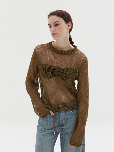 Linen Net Pullover-Khaki - ODER - Modalova