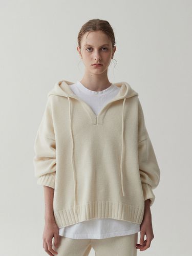 Loose Hoody Wool Pullover-Cream - ODER - Modalova