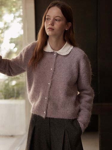 Alpaca Pearl Button Cardigan - BEMUSE MANSION - Modalova