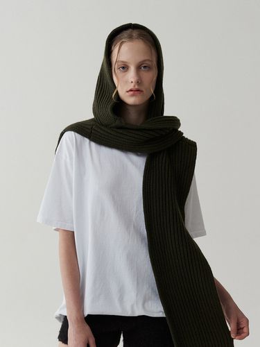 Merino Hood Warmer Scarf_Khaki - ODER - Modalova