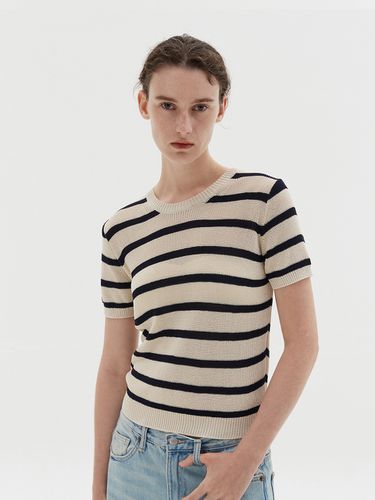 Stripe Half Pullover-Beige - ODER - Modalova