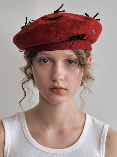 Bow Beret_Red - poesiedame - Modalova