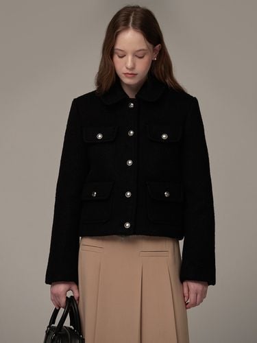 Pocket Cropped Jacket - Black - BEMUSE MANSION - Modalova