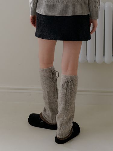 Color Knit Leg Warmer_Gray - YUPPE - Modalova