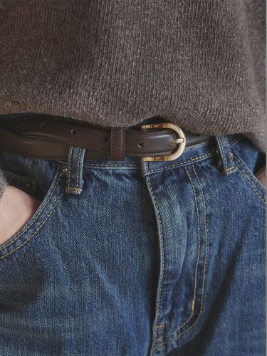 Basic Leather Belt_Brown - Ihr - Modalova