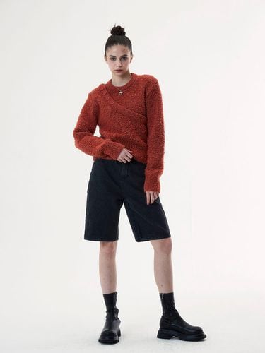 Asymmetric Layered Nep Cropped Sweater - MSKN2ND - Modalova